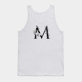 Letter M Monogram - Floral Initial Tank Top